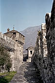 Castello di Montebello with defensive walls and towers, Bellinzona, Switzerland 